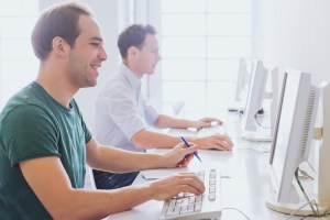 students working on computers