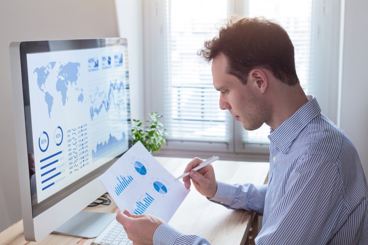 A data analyst works on a project.